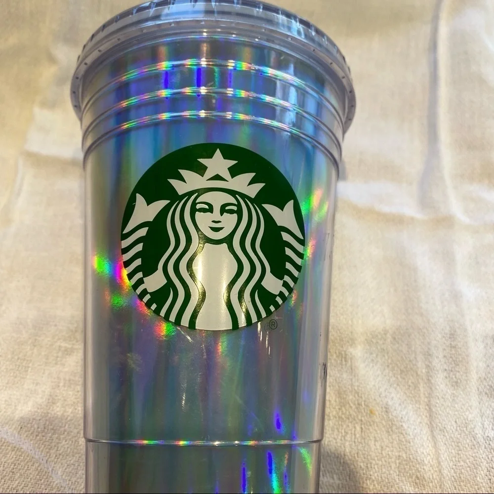 Starbucks  16oz Holographic‎ Tumbler & Straw